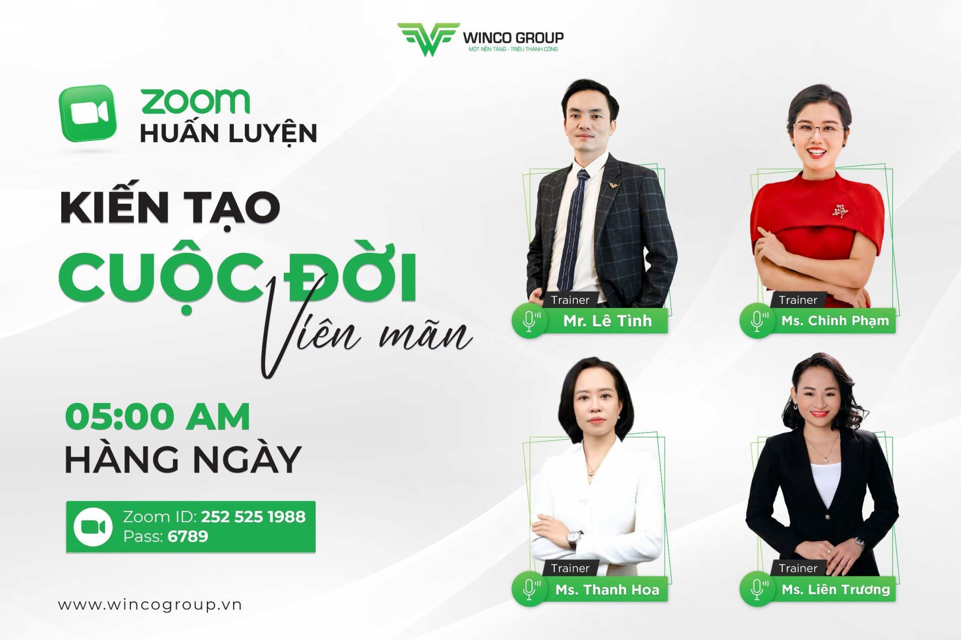 TRÂN TRỌNG GIỚI THIỆU CHƯƠNG TRÌNH ZOOM HUẤN LUYỆN ĐẶC BIỆT (5 GIỜ SÁNG HÀNG NGÀY)