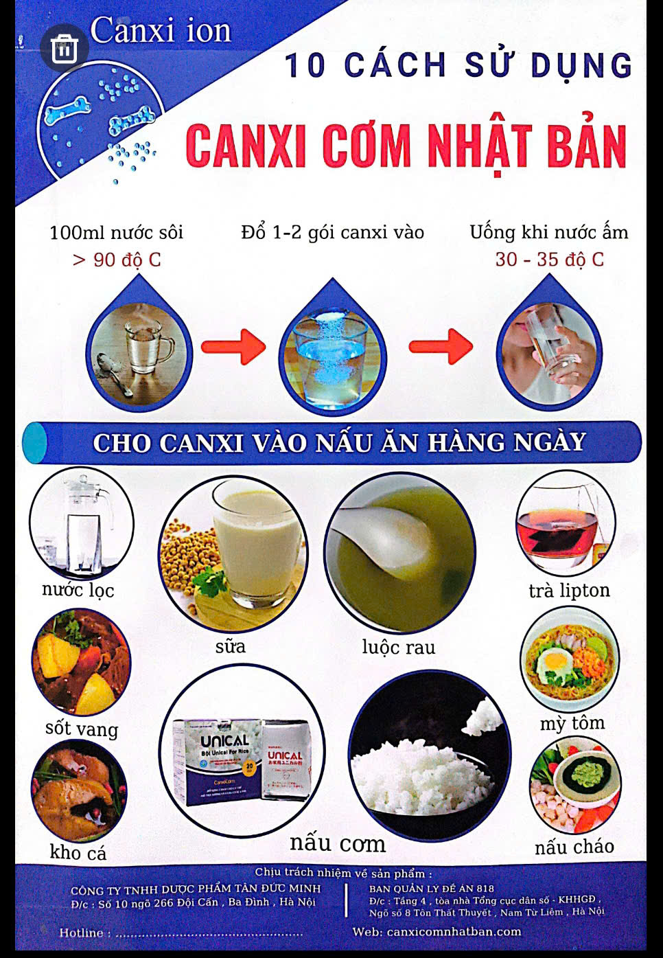 BỘT UNICAL FOR RICE (CANXI CƠM NHẬT BẢN) (1 HỘP)